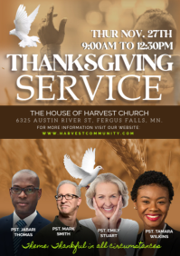 Bruin Thanksgiving Church Service A3 Template