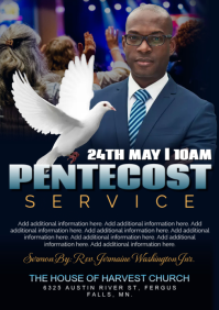 CH 349 Black Professional Pentecost Service A3 template