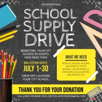 Chalboard Themed School Supply Drive Instagra Instagram-Beitrag template