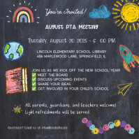 Chalk august PTA Meeting Flyer Instagram na Post template