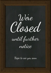 Chalk Board Flyer Poster Template Closed Sign A4