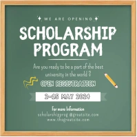Chalk Board Style of Scholarship Program โพสต์บน Instagram template