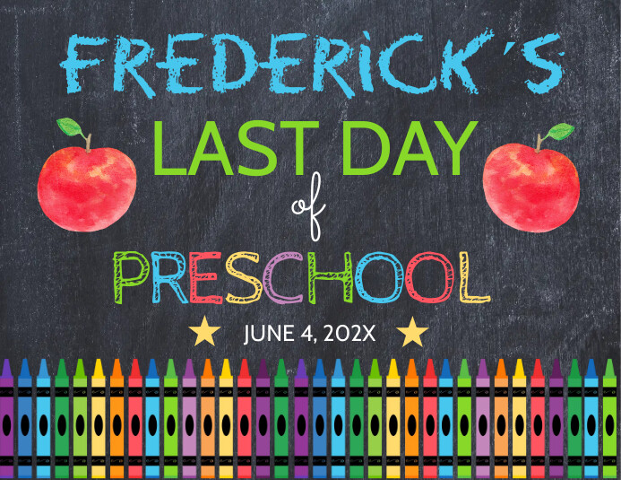 CHALK Editable Last day of school sign Flyer (US Letter) template