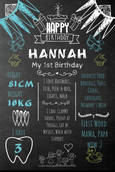 Chalkboard Birthday Poster Template from d1csarkz8obe9u.cloudfront.net