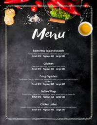 Chalkboard French Cafe Menu Template Flyer (US Letter)