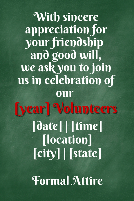 chalkboard invitation school fundraiser event formal template