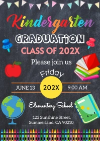 CHALKBOARD Kindergarten Graduation Invitation A6 template