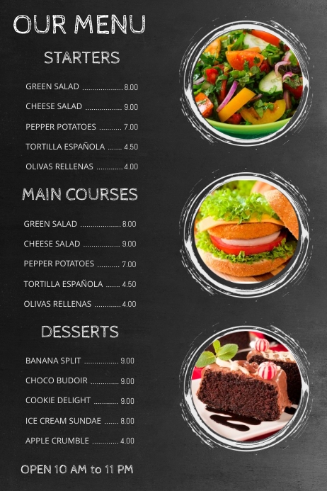 Chalkboard Menu Template Poster