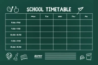 Chalkboard Themed School Timetable Poster template