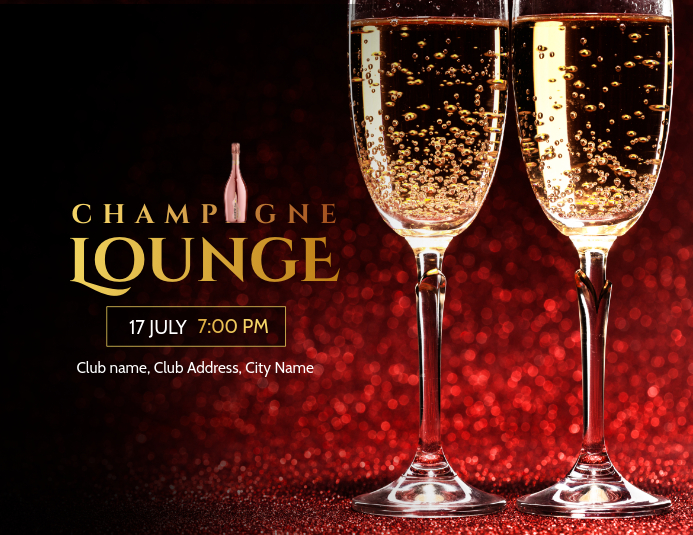 champagne Lounge Party Invitation poster Template PosterMyWall