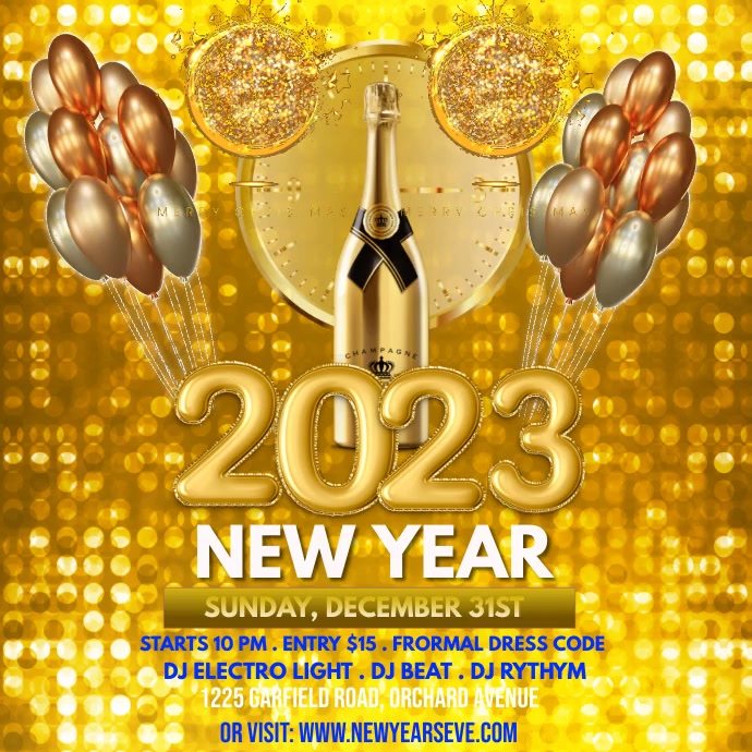 Champagne New year Party Template | PosterMyWall