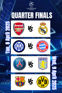 Violet Champions League Quarter Finals Plakkaat Template