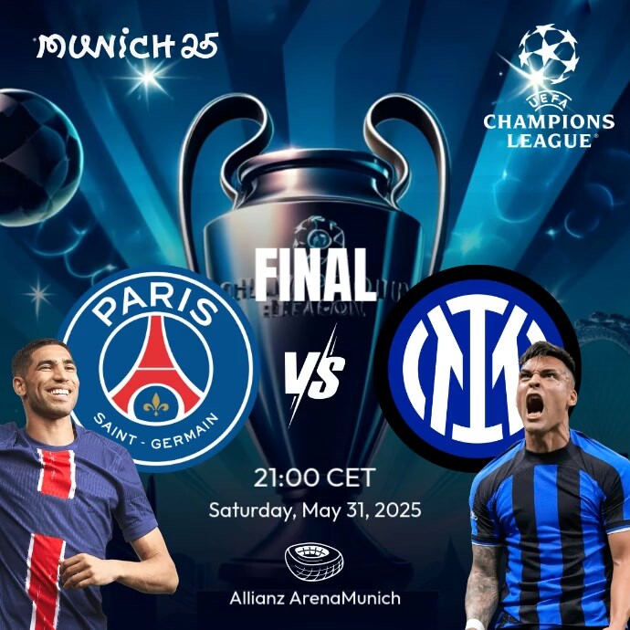 Champions League Final Match Instagram Plasing template