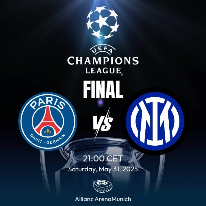 Champions League Final Match Instagram Post template