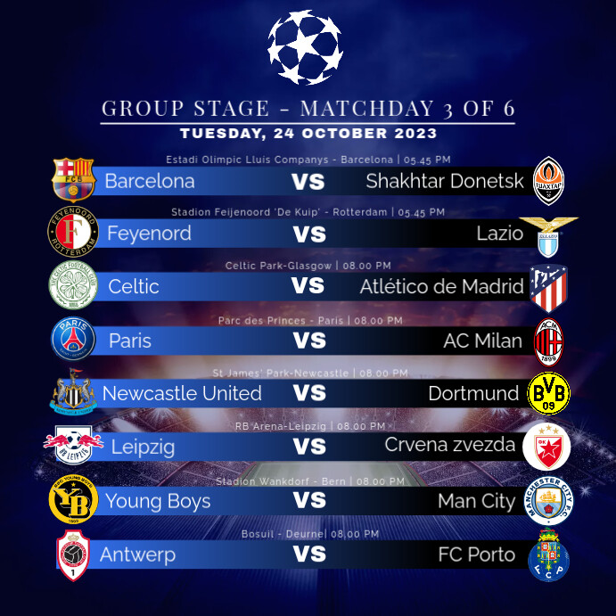 CHAMPIONS LEAGUE FIXTURE Template PosterMyWall champions-league-fixture-template-postermywall