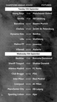 Champions League Fixtures Soccer Football Instagram-Story template