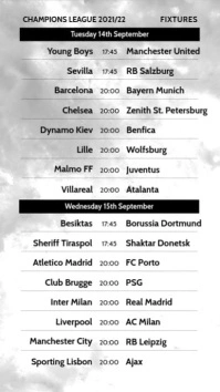 Champions League Fixtures Template Video Instagram Story