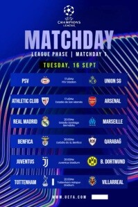 Azul Football Matchday Schedule 海报 Template