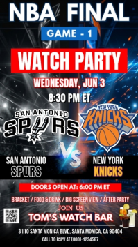 Championship Showdown Watch Party | Knicks vs Spurs Instagram Story template