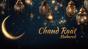 Black chand raat mubarak Сообщение Twitter Template