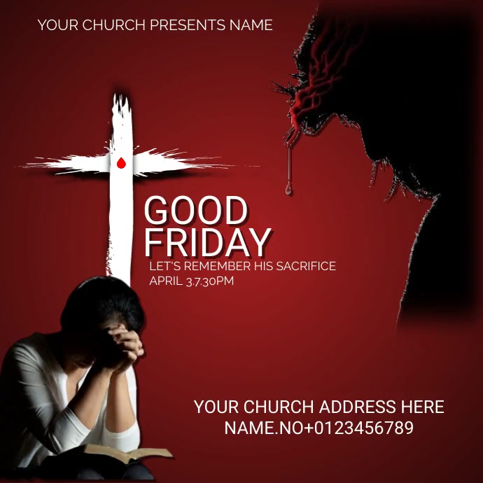 Charch service good Friday Template | PosterMyWall