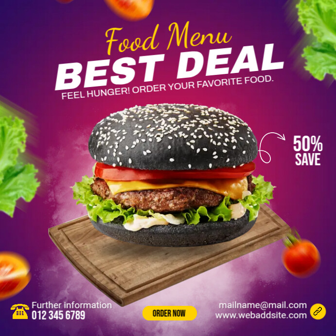 Charcoal Burger Best Deal Template PosterMyWall