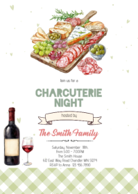 Charcuterie Board Party Invitation A6 template