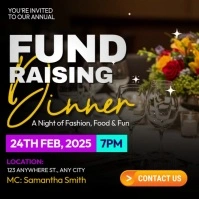 Charity Dinner Event Poster โพสต์บน Instagram template