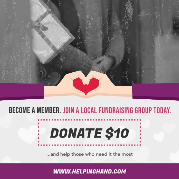 Contribution Drive. Sample Charity Donation Drive Square Video Template | PosterMyWall
