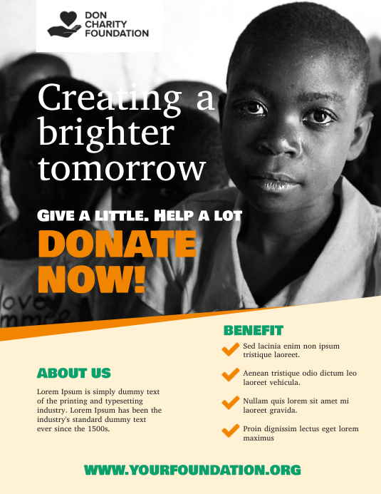 Charity Spende Flyer PosterVorlage PosterMyWall