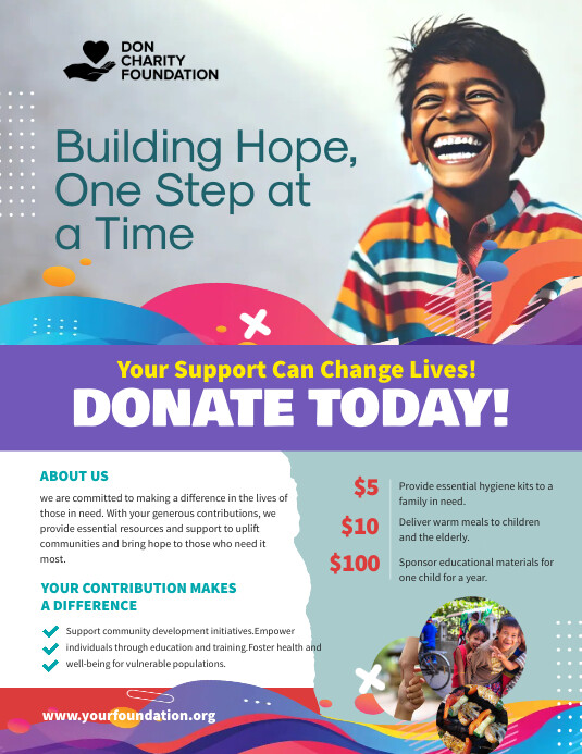 Charity Donation Flyer Poster Template PosterMyWall charity-donation-flyer-poster-template-postermywall