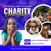 Charity event flyer Instagram Post template