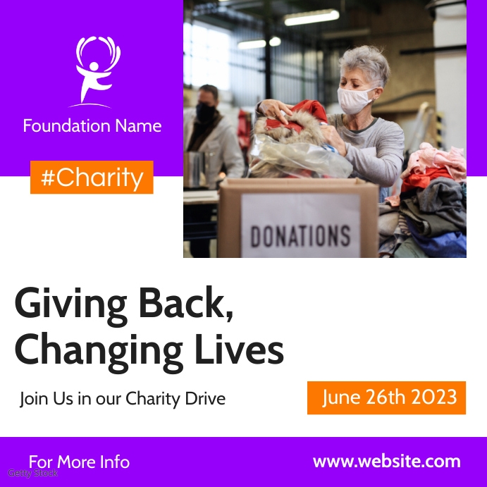 Charity Event Posts charity event instagram post advertisement Template | PosterMyWall
