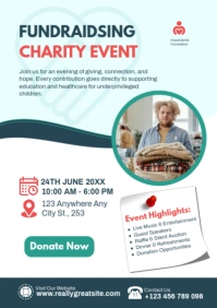 Charity Event Poster Template – Fundraising & Community Support Design A2