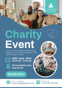 Charity Event Poster Template – Fundraising & Community Support Design A2