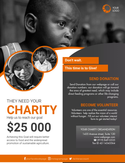 Orange Charity Fundraising Flyer Template PosterMyWall orange-charity-fundraising-flyer-template-postermywall