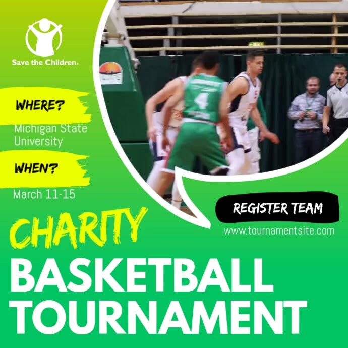 Charity Fundraiser Sport Event Tournament Square Video Template ...