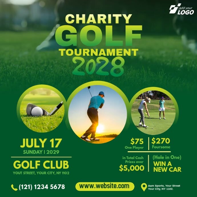 Charity Golf Tournament Ad Template Postermywall Charity Golf Tournament September 25, 2022 Near Me