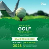 Charity Golf Tournament Ad Square (1:1) template