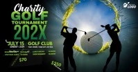 Black Golf Tournament Facebook Shared Image template