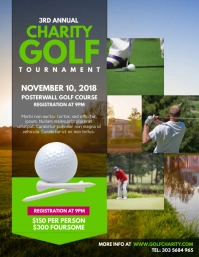 Charity Golf Tournament Flyer Template Pamflet (Letter AS)