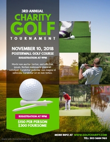 Online Charity Golf Tournament Invitation Template Fotor