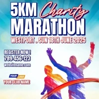 Charity Marathon Ad Video Instagram Post template