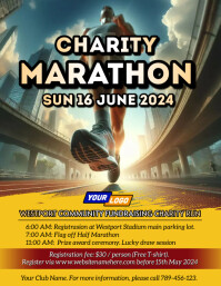 Marathon Fundraiser Example White Charity Marathon Posters Template | PosterMyWall