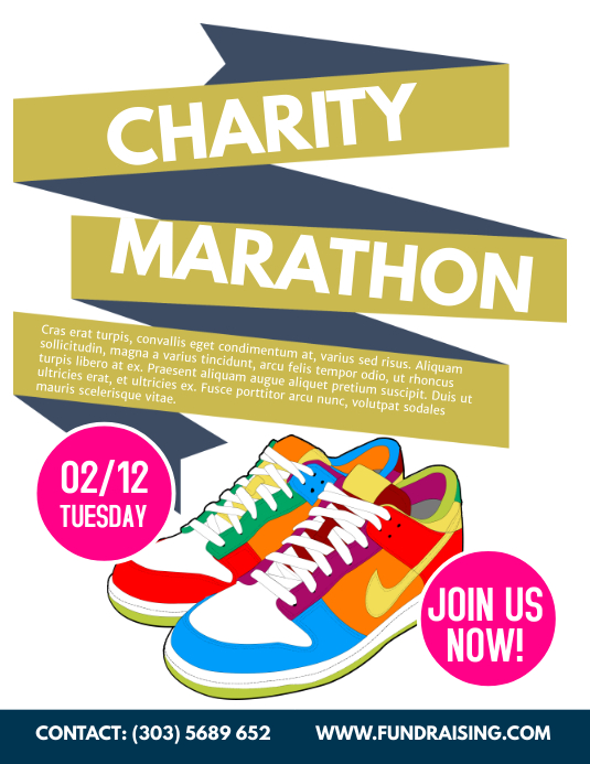 Marathon Fundraiser Example charity Marathon Flyer Template | PosterMyWall