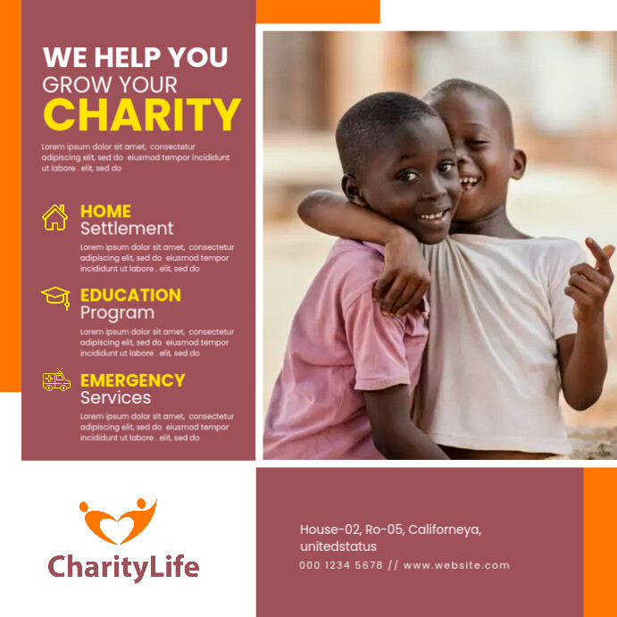 Charity Event Posts Charity Social Media Post Template | PosterMyWall
