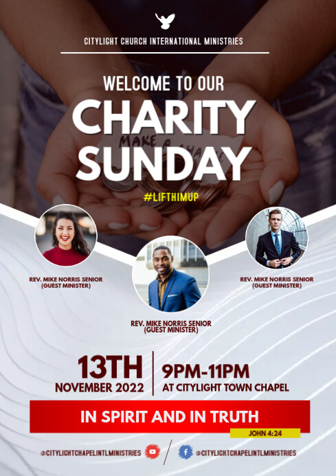 charity sunday flyer template A3