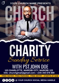 charity sunday service A6 template