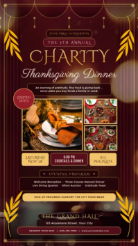 Brown Charity Thanksgiving Dinner Instagram-verhaal Template