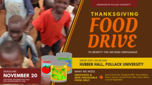棕色 Thanksgiving Food Drive Digital na Display Template